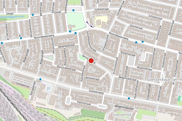 Brandweer-melding op Seringstraat, Amersfoort op 28 juni, kaart-overzicht