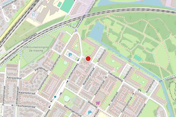 Brandweer-melding op Trekvogelweg, Amersfoort op 29 juni, kaart-overzicht