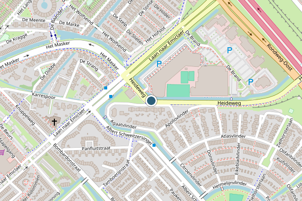 Politie-melding op Heideweg, Amersfoort op 29 juni, kaart-overzicht