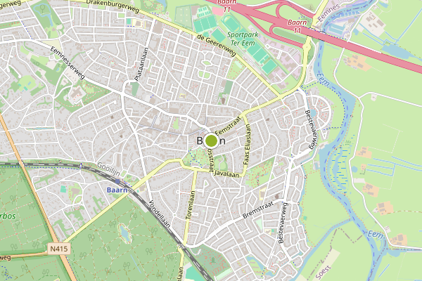 Ambulance-melding op Baarn op 30 juni, kaart-overzicht