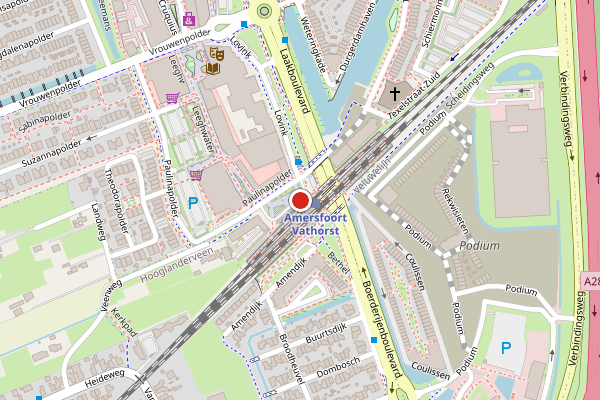 Brandweer-melding op Paulinapolder, Amersfoort op 30 juni, kaart-overzicht