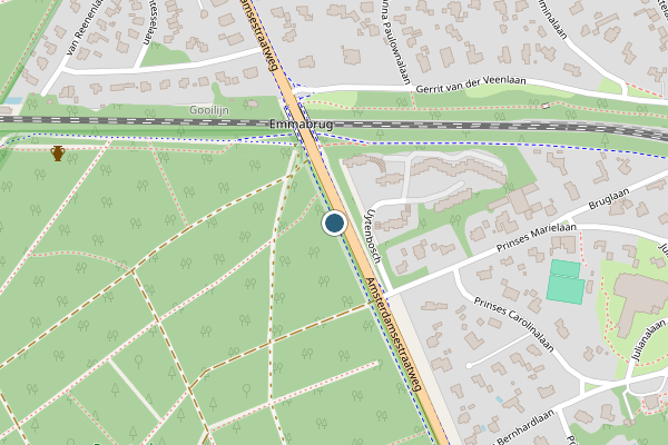 Politie-melding op Amsterdamsestraatweg, Baarn op 3 juli, kaart-overzicht
