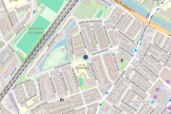 Politie-melding op Evertsenstraat, Amersfoort op 3 juli, kaart-overzicht