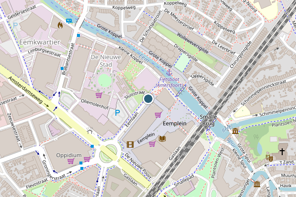Politie-melding op Eemlaan, Amersfoort op 8 mei, kaart-overzicht
