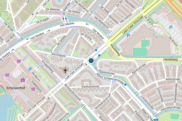 Politie-melding op Laan naar Emiclaer, Amersfoort op 8 juli, kaart-overzicht