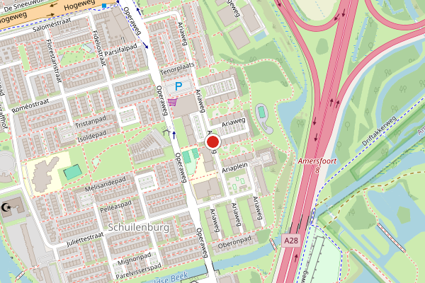 Brandweer-melding op Ariaweg, Amersfoort op 10 juli, kaart-overzicht