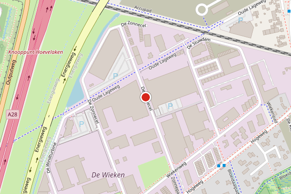 Brandweer-melding op De Zonnecel, Amersfoort op 10 juli, kaart-overzicht