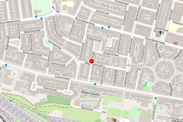 Brandweer-melding op Irisstraat, Amersfoort op 9 mei, kaart-overzicht