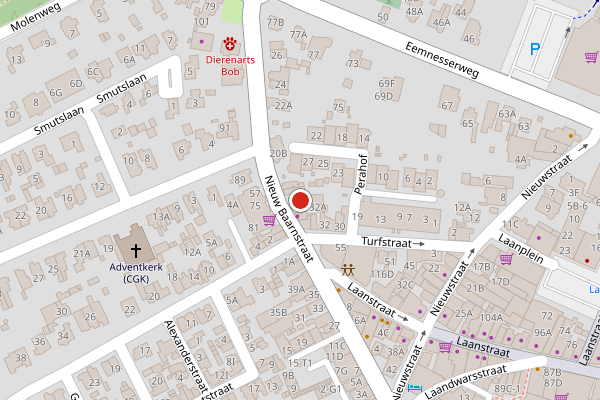 Brandweer-melding op Nieuw Baarnstraat, Baarn op 11 juli, kaart-overzicht