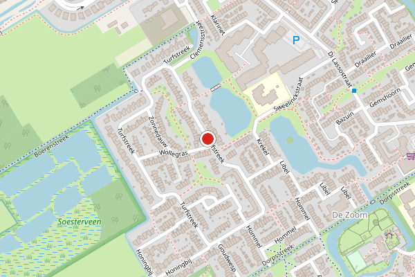 Brandweer-melding op Turfstreek, Soest op 13 juli, kaart-overzicht