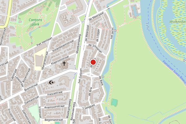 Brandweer-melding op de Galei, Baarn op 14 juli, kaart-overzicht
