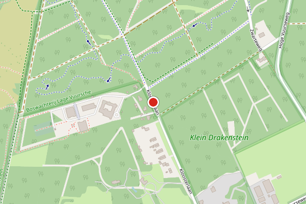 Brandweer-melding op Kloosterlaan, Lage Vuursche op 14 januari, kaart-overzicht