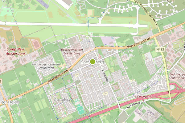 Ambulance-melding op Soesterberg op 16 juli, kaart-overzicht