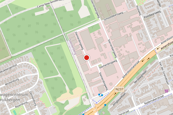 Brandweer-melding op Stemerdingweg, Soesterberg op 19 juli, kaart-overzicht