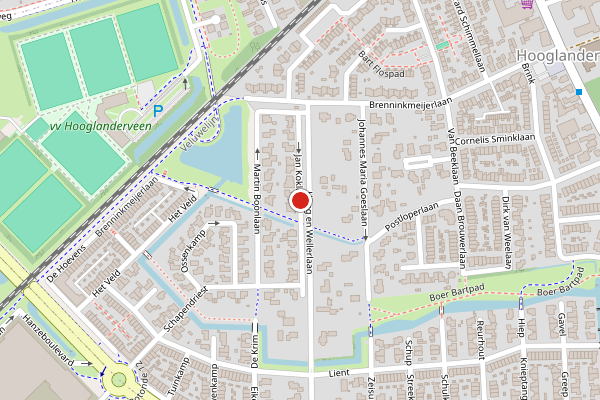 Brandweer-melding op Jan Koklaan, Hooglanderveen op 19 juli, kaart-overzicht
