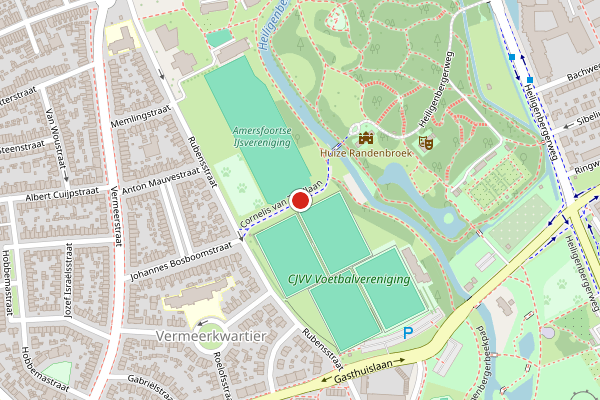 Brandweer-melding op Cornelis van Zwollaan, Amersfoort op 20 juli, kaart-overzicht