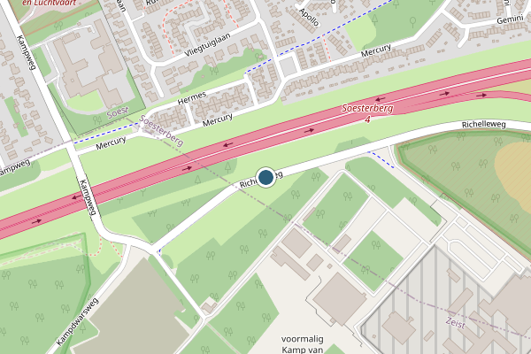 Politie-melding op Richelleweg, Soesterberg op 11 mei, kaart-overzicht