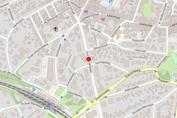 Brandweer-melding op Prins Hendriklaan, Baarn op 22 juli, kaart-overzicht