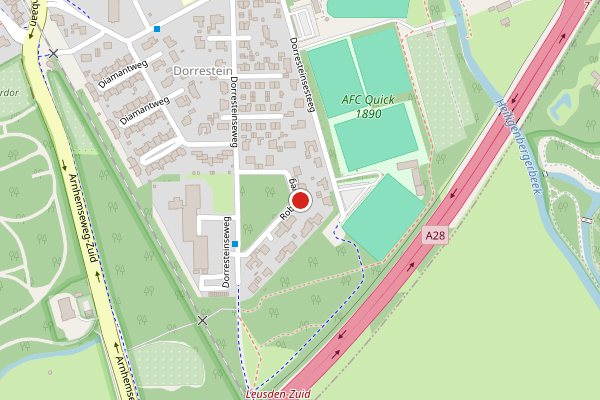 Brandweer-melding op Robijnweg, Amersfoort op 17 mei, kaart-overzicht