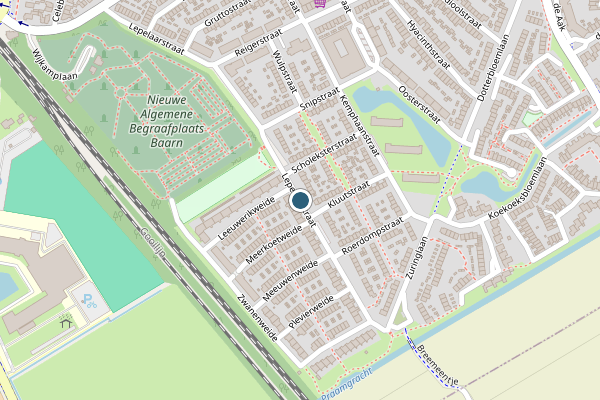 Politie-melding op Lepelaarstraat, Baarn op 17 mei, kaart-overzicht