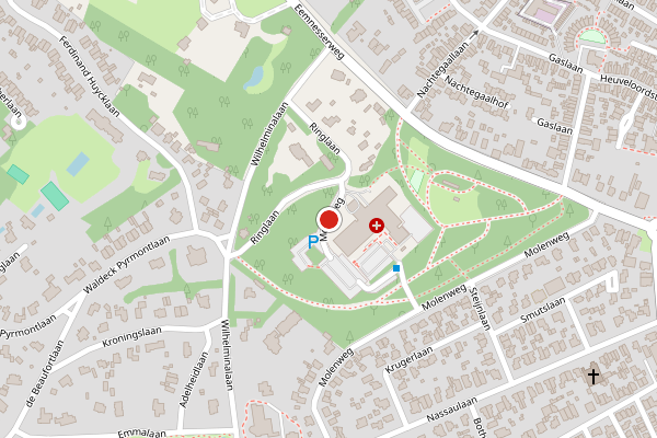 Brandweer-melding op Molenweg, Baarn op 14 mei, kaart-overzicht