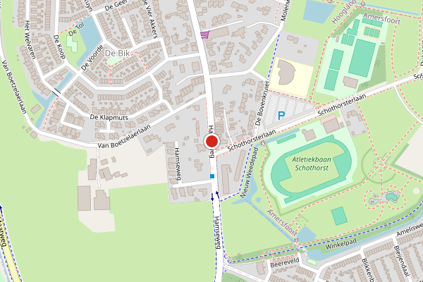 Brandweer-melding op Hamseweg, Hoogland op 15 mei, kaart-overzicht