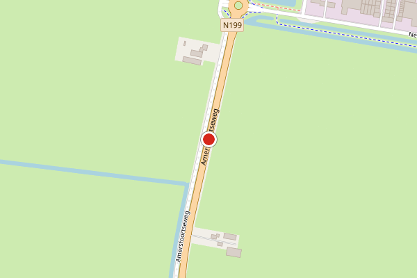 Brandweer-melding op Amersfoortseweg, Bunschoten-Spakenburg op 29 juli, kaart-overzicht