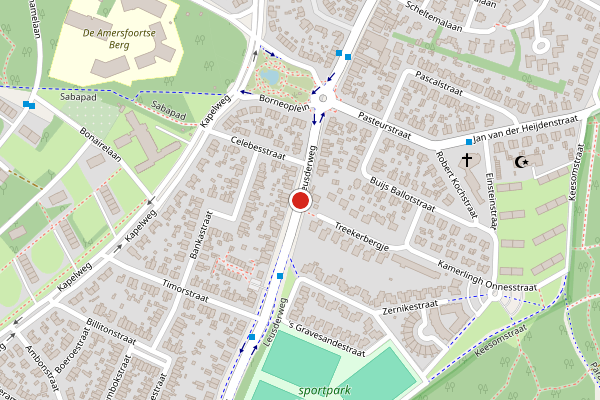 Brandweer-melding op Leusderweg, Amersfoort op 30 juli, kaart-overzicht