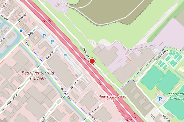 Brandweer-melding op Lindeboomseweg, Amersfoort op 31 juli, kaart-overzicht