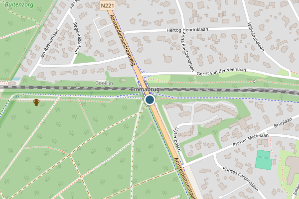Politie-melding op Amsterdamsestraatweg, Baarn op 19 mei, kaart-overzicht