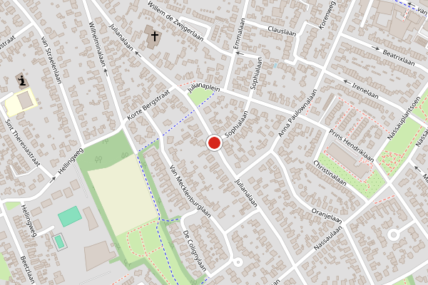Brandweer-melding op Julianalaan, Soest op 1 augustus, kaart-overzicht