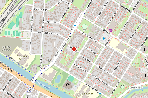 Brandweer-melding op Lijsterstraat, Amersfoort op 19 mei, kaart-overzicht