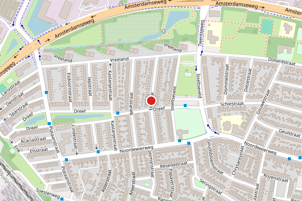 Brandweer-melding op Eikstraat, Amersfoort op 3 augustus, kaart-overzicht