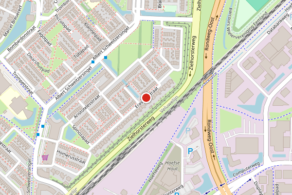 Brandweer-melding op Erasmusstraat, Amersfoort op 3 augustus, kaart-overzicht