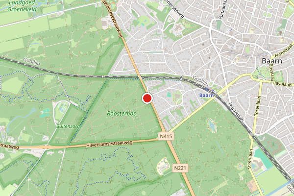 Brandweer-melding op Baarn op 4 augustus, kaart-overzicht