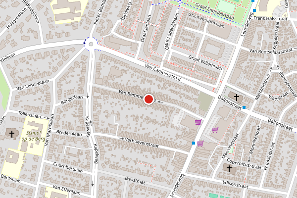 Brandweer-melding op Van Bemmelstraat, Amersfoort op 4 augustus, kaart-overzicht
