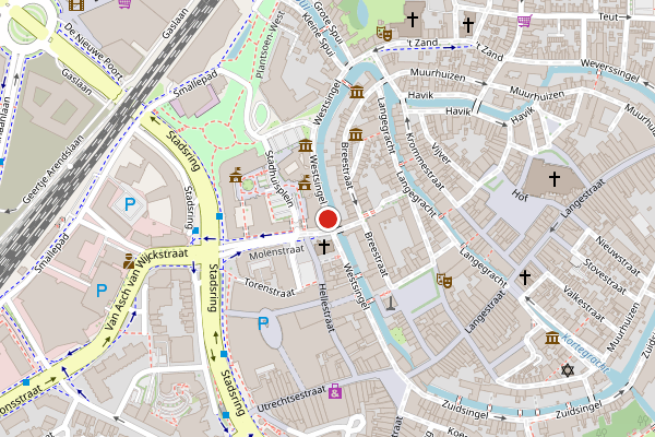 Brandweer-melding op Westsingel, Amersfoort op 5 augustus, kaart-overzicht