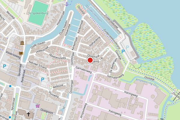 Brandweer-melding op Weikamp, Bunschoten-Spakenburg op 5 augustus, kaart-overzicht