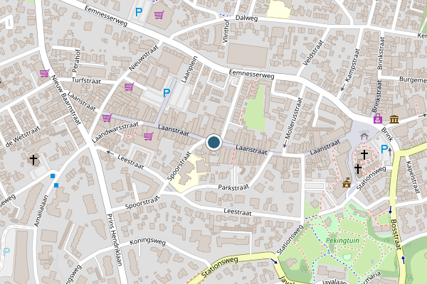 Politie-melding op Laanstraat, Baarn op 6 augustus, kaart-overzicht
