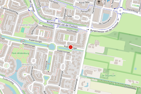 Brandweer-melding op Kuperssingel, Leusden op 21 mei, kaart-overzicht