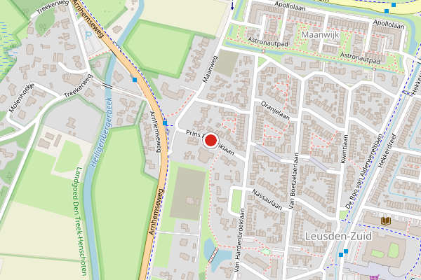Brandweer-melding op Prins Frederiklaan, Leusden op 22 mei, kaart-overzicht