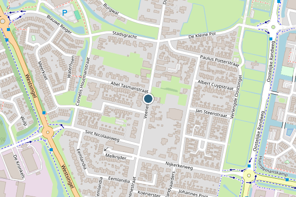 Politie-melding op Veenestraat, Bunschoten-Spakenburg op 22 mei, kaart-overzicht