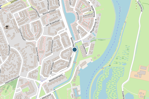 Politie-melding op Bestevaerweg, Baarn op 23 mei, kaart-overzicht