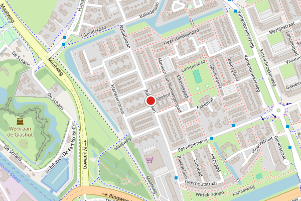 Brandweer-melding op Balladelaan, Amersfoort op 23 mei, kaart-overzicht