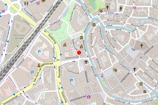 Brandweer-melding op Stadhuisplein, Amersfoort op 24 mei, kaart-overzicht