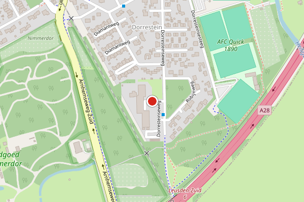 Brandweer-melding op Dorresteinseweg, Amersfoort op 25 mei, kaart-overzicht