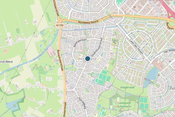 Politie-melding op Hoogland op 28 mei, kaart-overzicht