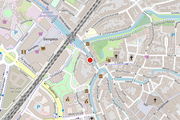 Brandweer-melding op Kleine Spui, Amersfoort op 31 mei, kaart-overzicht