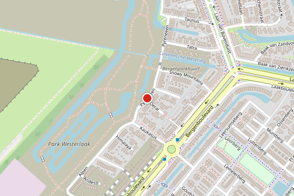 Brandweer-melding op Pyreneeen, Amersfoort op 1 juni, kaart-overzicht