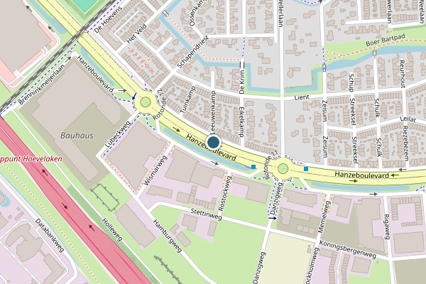 Politie-melding op Hanzeboulevard, Hooglanderveen op 2 juni, kaart-overzicht